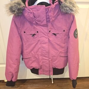 Noize Pink Ski & Snow Jacket with Faux Fur Hood
